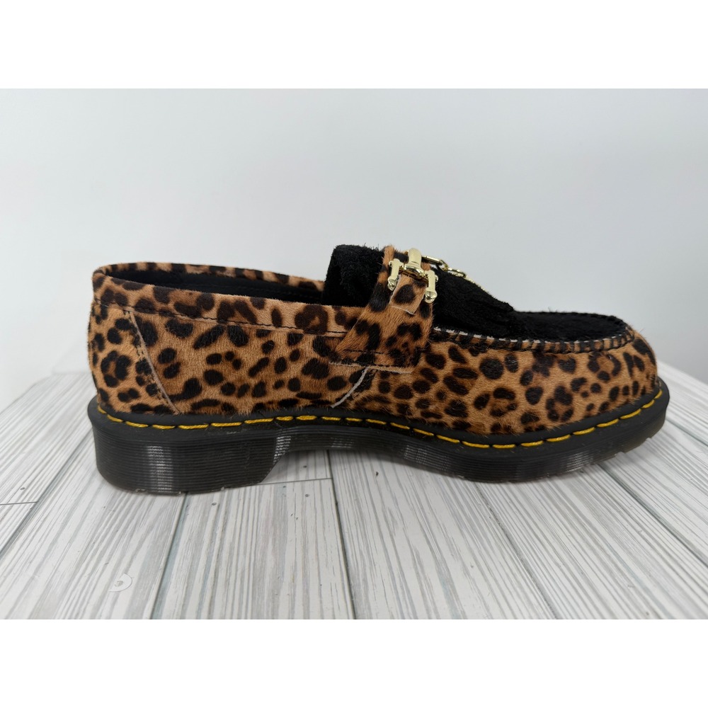 Dr. Martens Adrian Bone Snaffle Leopard Black Hair On Desert  Suede Loafers M11 - Picture 3 of 14